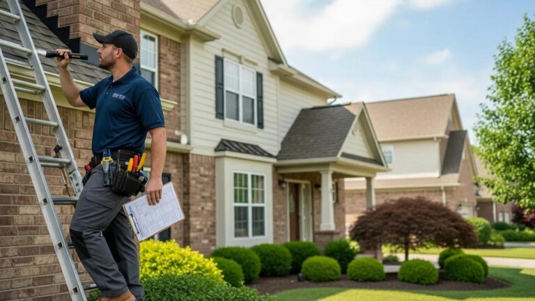Home inspector evaluating a property's condition before listing
