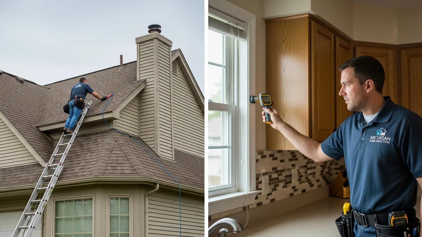 Home inspector using tools during the residential inspection process in Michigan