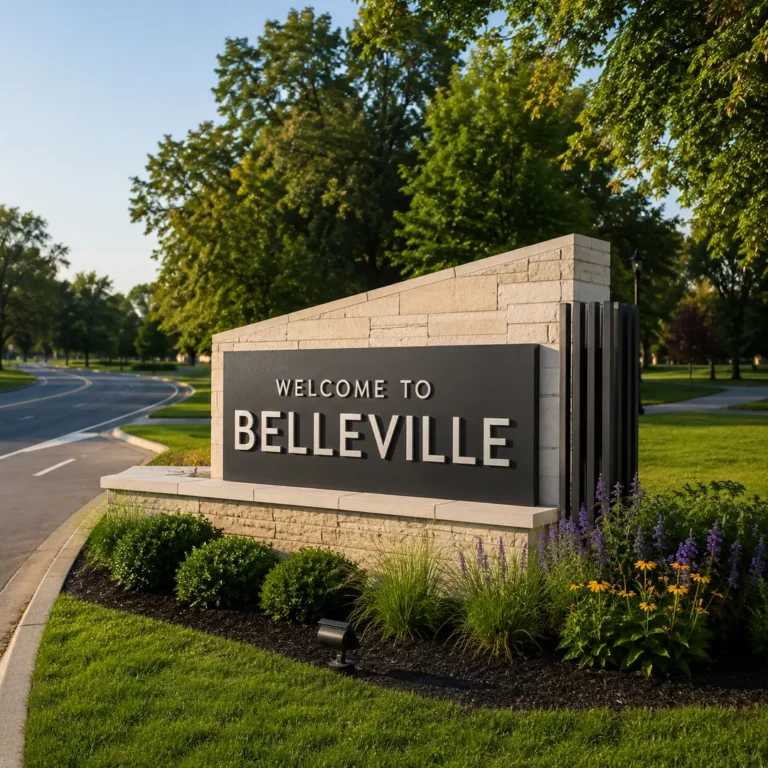 Welcome to Belleville city limits sign