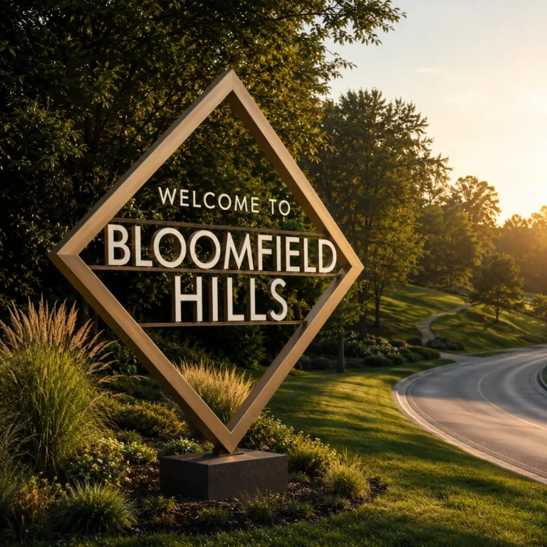 Welcome to Bloomfield Hills city limits sign