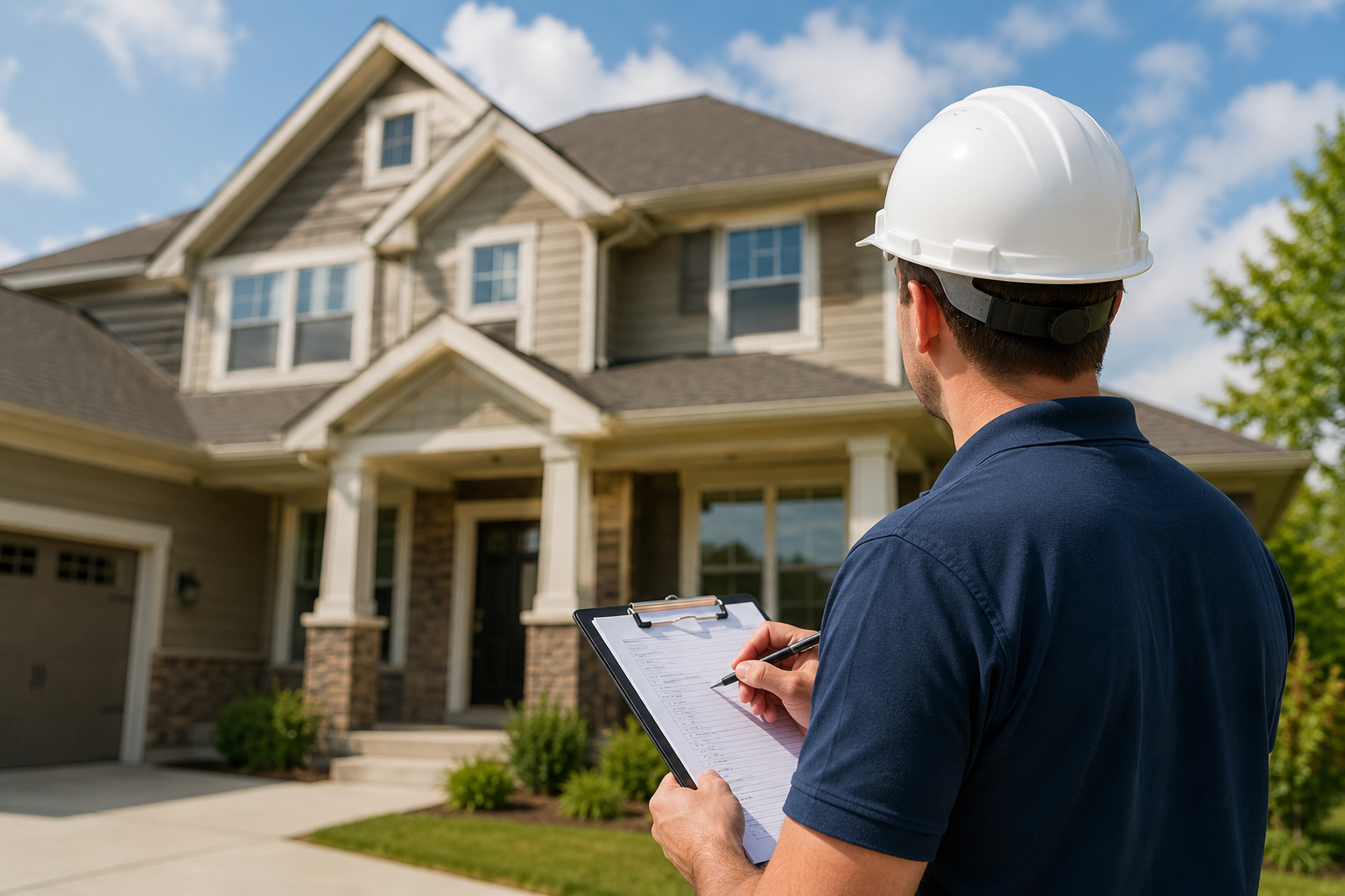 Home inspector checking a residential property