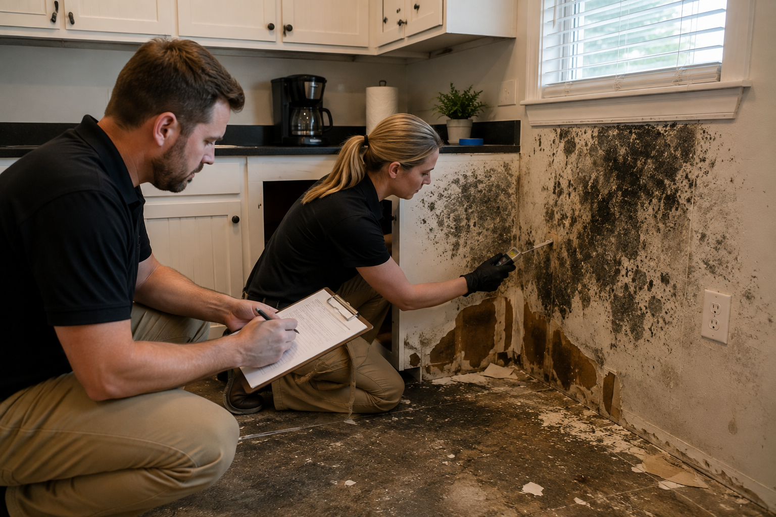Moisture and mold inspection of a building interior