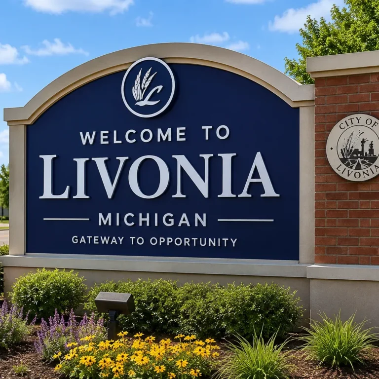 Welcome to Livonia city limits sign