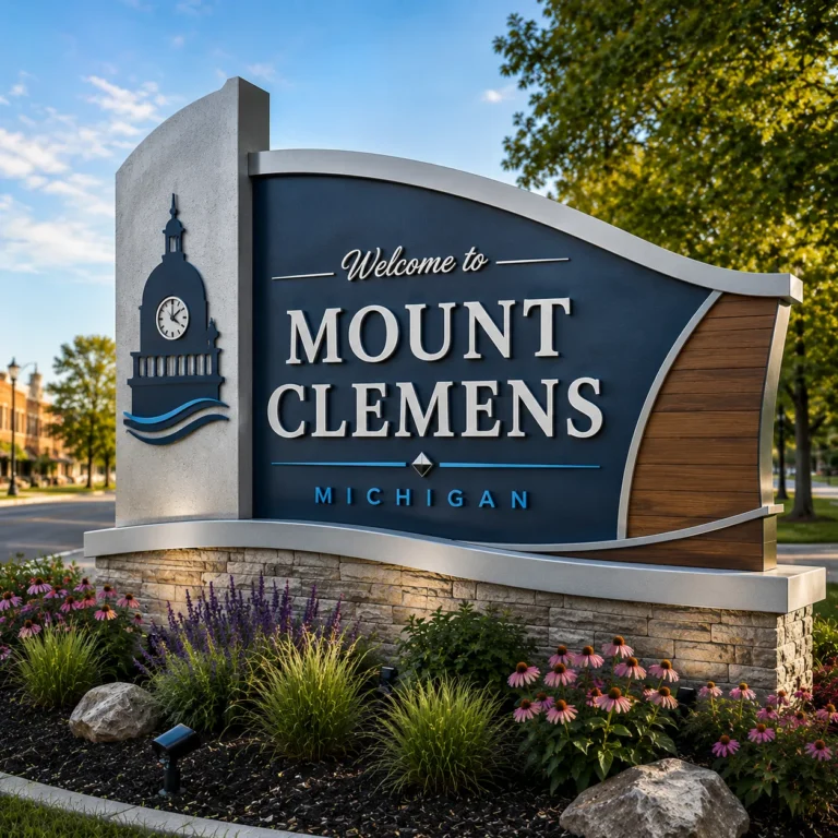 Welcome to Mount Clemens city limits sign