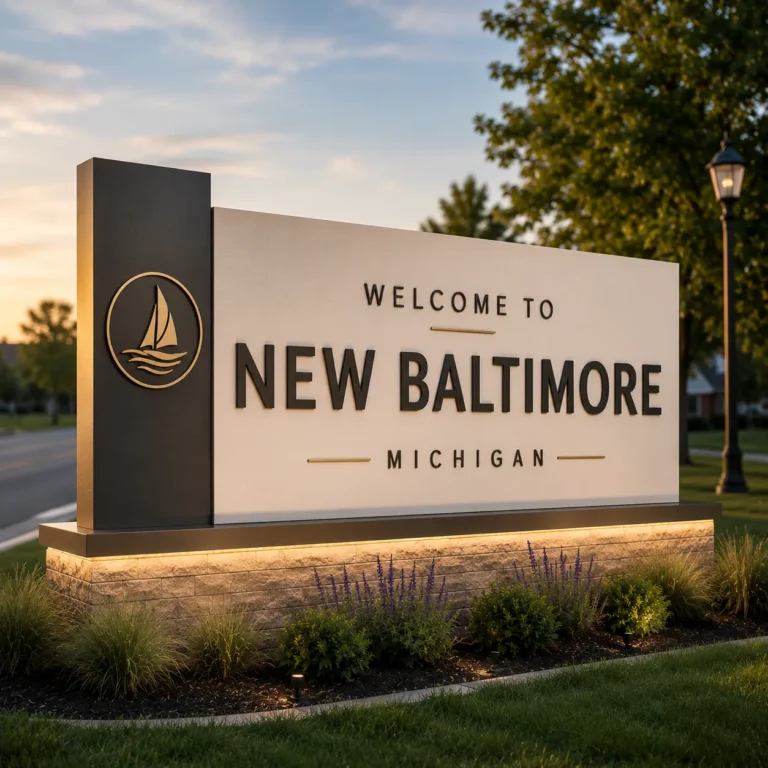 Welcome to New Baltimore city limits sign