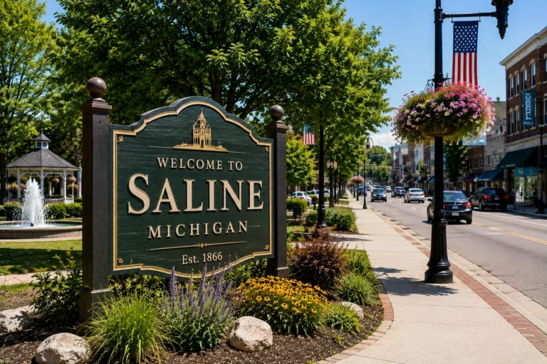 Welcome to Saline city limits sign