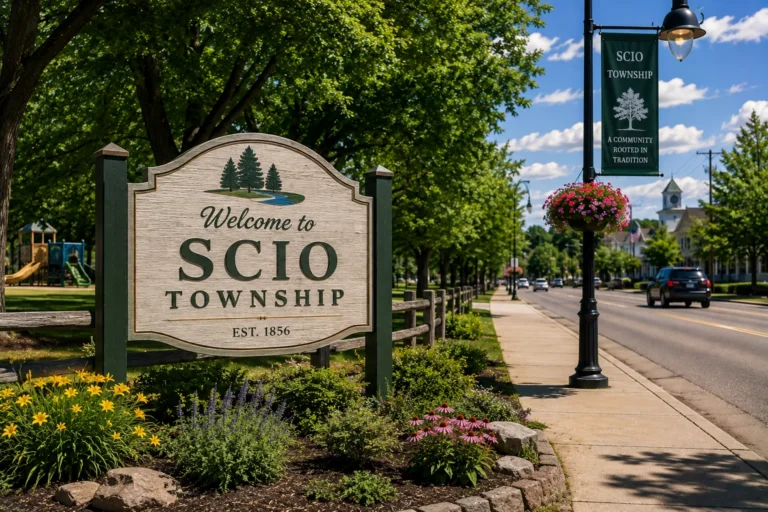 Welcome to Scio Township city limits sign