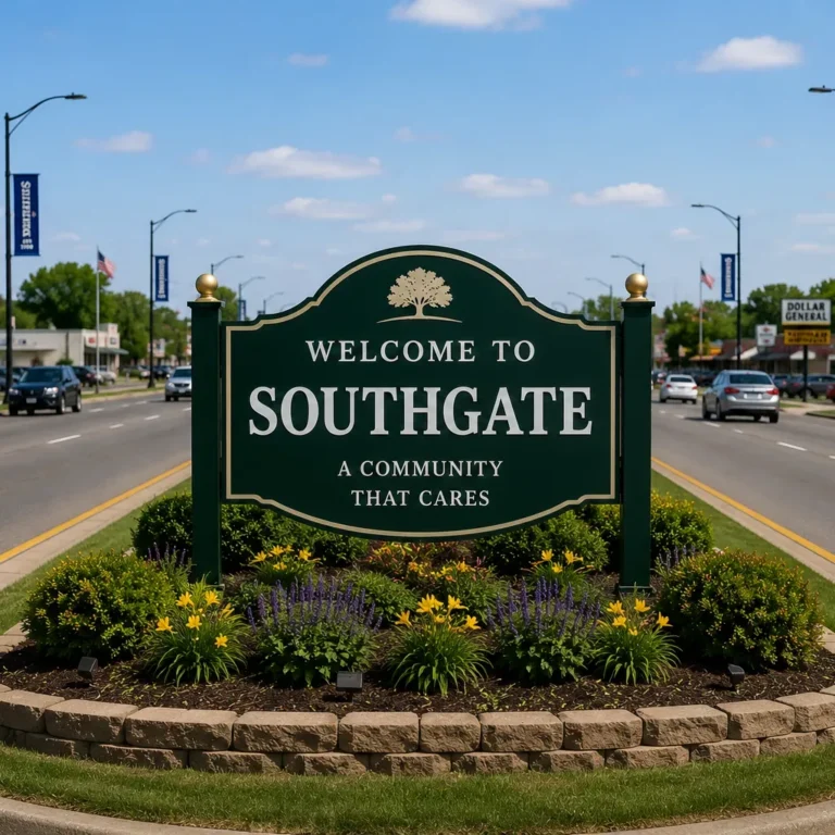 Welcome to Southgate city limits sign