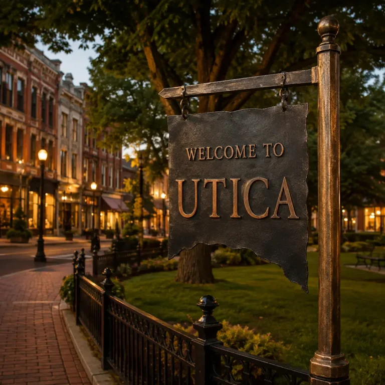 Welcome to Utica city limits sign